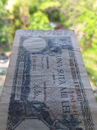 Romania, 100000 lei octombrie 1946, seria E/3 0815641, circulata [4]