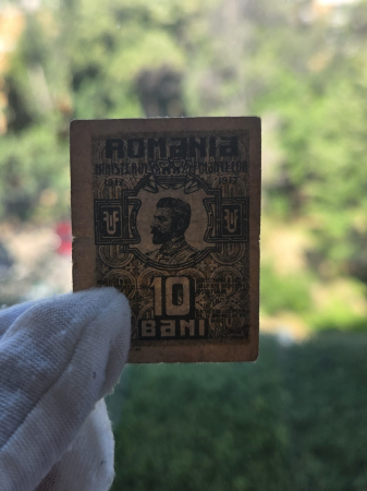 Romania 1917 - 10 Bani Regele Ferdinand I, cea mai mica bancnota din lume [4]