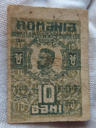 Romania 1917 - 10 Bani Regele Ferdinand, circulata [2]