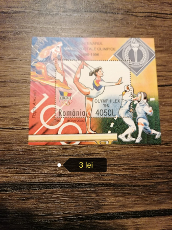 Timbre - ROMANIA 1996 LP 1417 Colita Centenarul Marcii postale Olimpice, MNH, Nestampilat