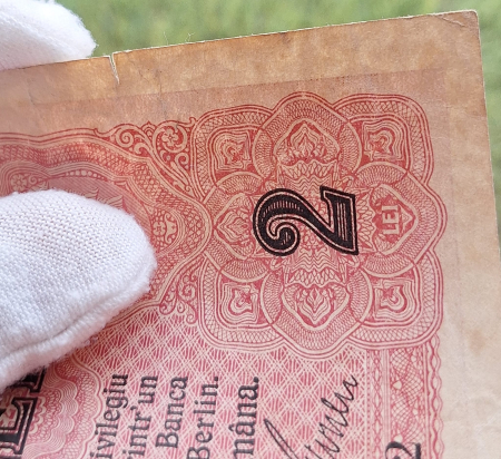 Romania 2 Lei 1917 Banca Generala Romana, Ocupatia Germana, circulata [8]