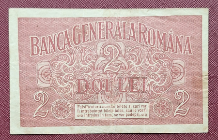 Romania 2 Lei 1917 Banca Generala Romana, Ocupatia Germana, circulata [1]