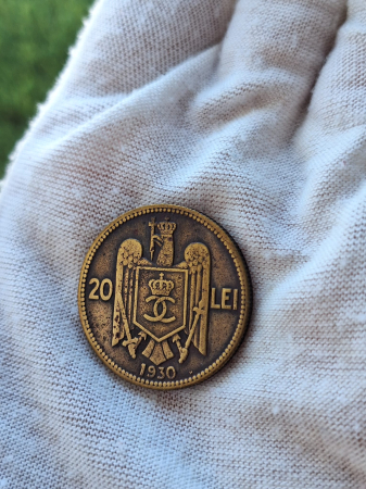 Romania, 20 lei 1930 monetaria Heaton, Regele Carol II [2]