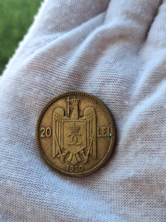 Monede Romania - Romania, 20 lei 1930 monetaria Royal Mint, Londra, Regele Carol II