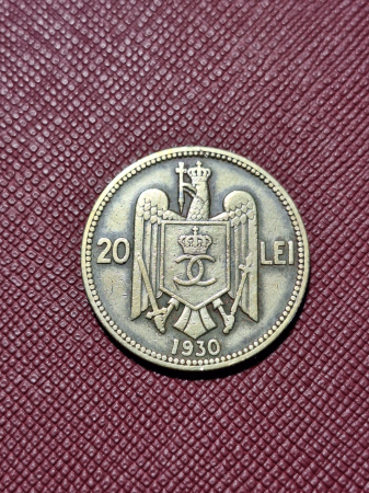 Romania, 20 lei 1930 monetaria Royal Mint, Londra, Regele Carol II [1]