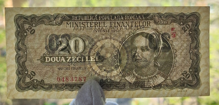 Romania 20 lei 1950, seria F/3 0483787, UNC- [2]