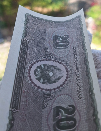 Romania 20 lei 1950, seria S/2 0567783, UNC [7]