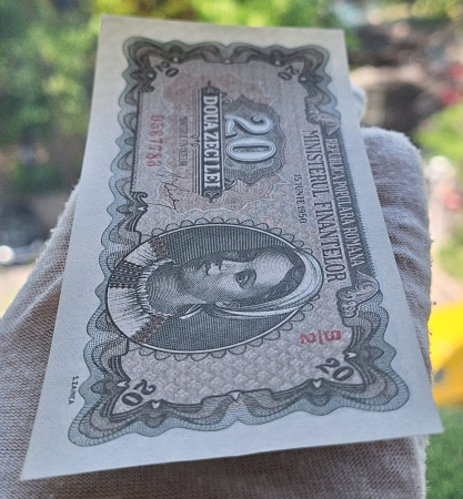 Romania 20 lei 1950, seria S/2 0567783, UNC [6]