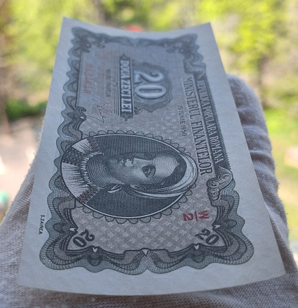Romania 20 lei 1950, seria W/2 0623650, UNC- [3]