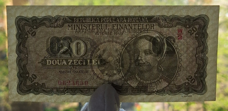 Romania 20 lei 1950, seria W/2 0623650, UNC- [2]