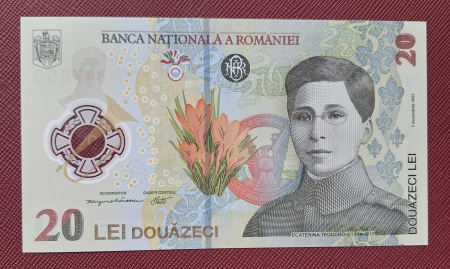 Romania 20 lei 2023, polimer, necirculata, prefix 237C [1]