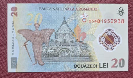 Bancnote - Romania 20 lei 2025, polimer, necirculata, prefix 254B