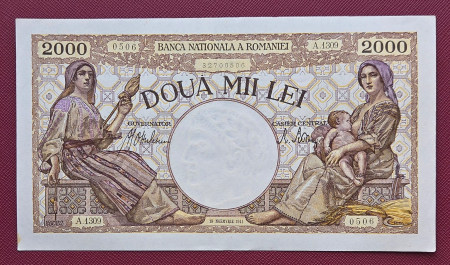Bancnote - Romania, 2000 lei 1941, seria A.1309/0506/32700506, UNC-