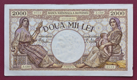 Bancnote - Romania, 2000 lei 1941, seria A.1309/0531/32700531, circulata