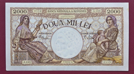 Bancnote - Romania, 2000 lei 1941, seria A.1309/0558/32700558, UNC-