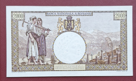 Romania, 2000 lei 1941, seria B.1270/0869/31726869, aproape necirculata [1]