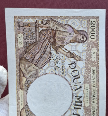 Romania, 2000 lei 1941, seria B.1270/0869/31726869, aproape necirculata [7]