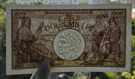 Romania, 2000 lei 1941, seria E.1309/0573/32700573, aproape necirculata [2]