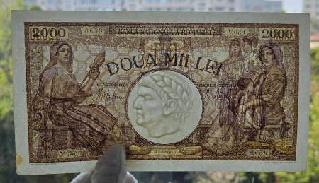 Romania, 2000 lei 1941, seria V.0751/0658/18770658, UNC- [2]