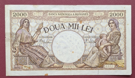 Bancnote - Romania, 2000 lei 1941, seria W.1334/0523/33349523, circulata