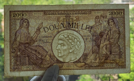 Romania, 2000 lei 1941, seria T.005/0190/00118190, circulata [3]