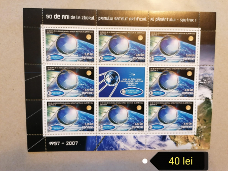 Timbre - ROMANIA 2007 - 50 ANI DE LA ZBORUL PRIMULUI SATELIT SPUTNIK 1, MNH - LP 1785b, Spatiu, Nestampilat