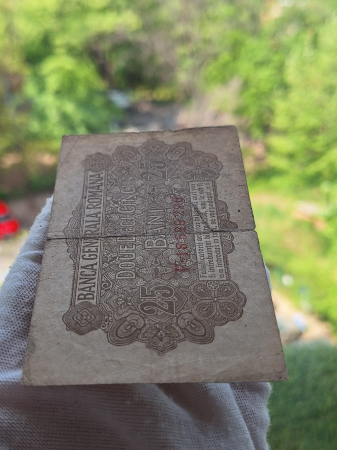 Romania 25 Bani 1917 B.G.R, Ocupatia Germana, seria F.18589290, circulata [4]