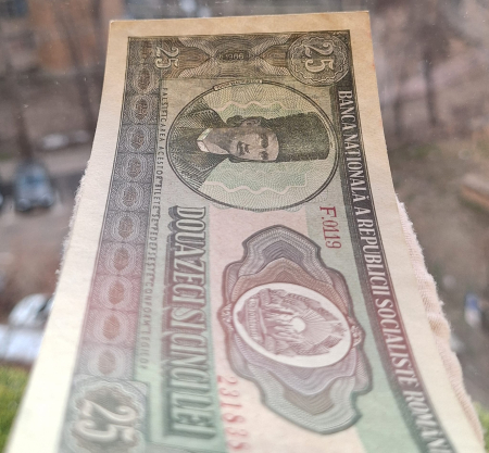 Romania 25 lei 1966, seria F.0119/231838, aproape necirculata [5]