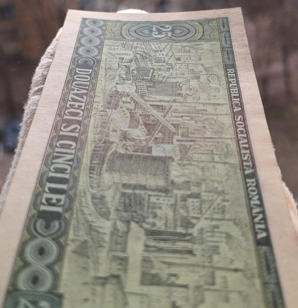 Romania 25 lei 1966, seria F.0119/231838, aproape necirculata [4]