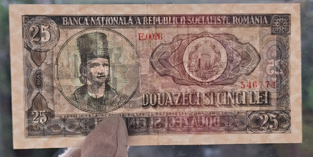 Romania 25 lei 1966, seria E.0026/546774, circulata, stare buna [2]