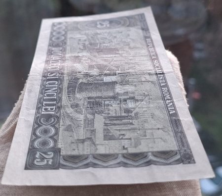 Romania 25 lei 1966, seria E.0026/546774, circulata, stare buna [3]