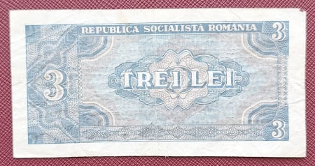Romania 3 lei 1966, seria A.0009/171091, circulata [1]