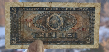 Romania 3 lei 1966, seria C.0005/727562, circulata [2]