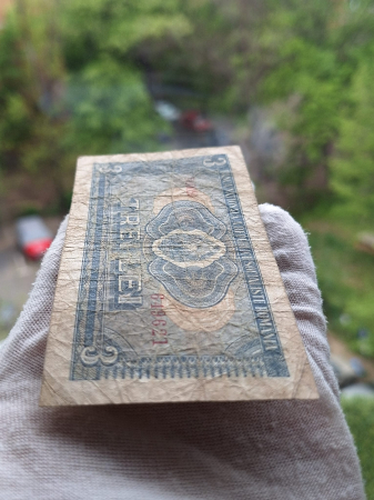 Romania 3 lei 1966, seria D.0010/649621, circulata [6]