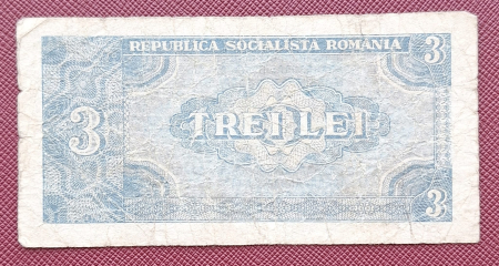 Romania 3 lei 1966, seria H.0005/828538, circulata [1]