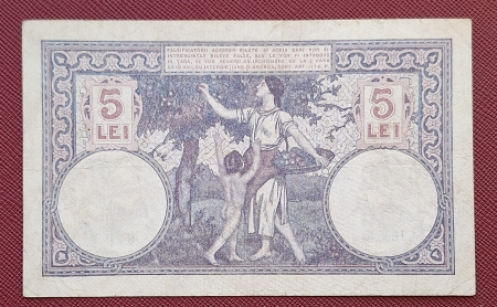 Romania bancnota 5 lei 1928, circulata [1]