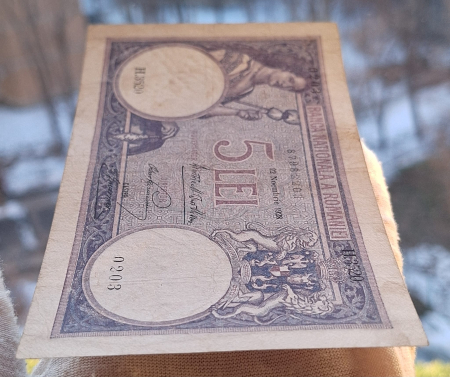 Romania bancnota 5 lei 1928, circulata [5]