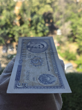 Romania, 5 lei 1952, seria h 52 / 527830, circulata, stare buna [3]