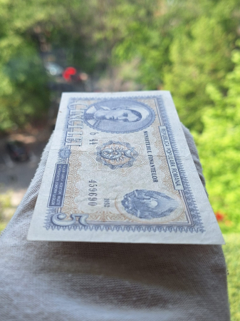 Romania, 5 lei 1952, seria b 44 / 459690, circulata, stare buna [8]