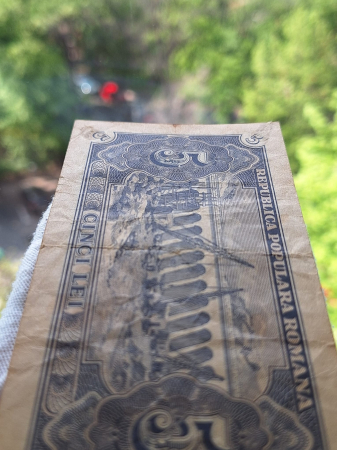 Romania, 5 lei 1952, seria m 44 / 234271, circulata, stare buna [4]