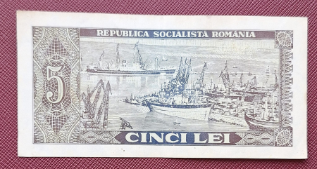 Romania 5 lei 1966, seria A.0169/051361, stare buna [1]
