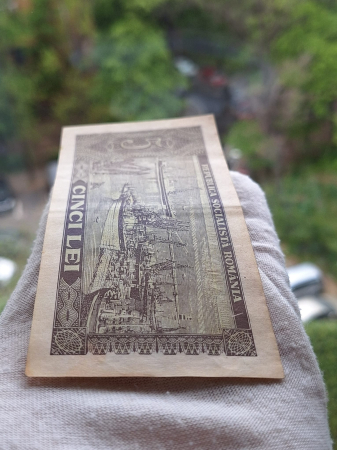 Romania 5 lei 1966, seria A.0169/051370, circulata, stare buna [4]