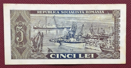 Romania 5 lei 1966, seria A.0169/051370, circulata, stare buna [1]
