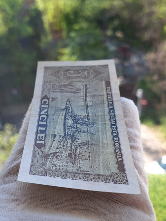 Romania 5 lei 1966, seria A.0183/185938, circulata [4]