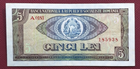Bancnote Romania - Romania 5 lei 1966, seria A.0183/185938, circulata