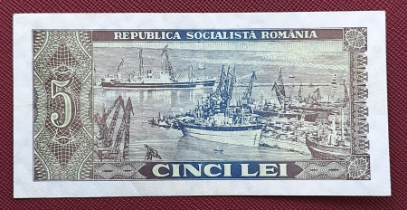Romania 5 lei 1966, seria A.0183/185938, circulata [1]