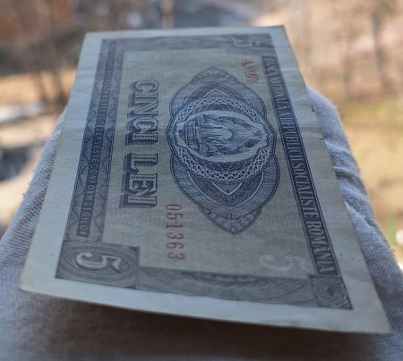 Romania 5 lei 1966, seria A.0169/051363, circulata [3]