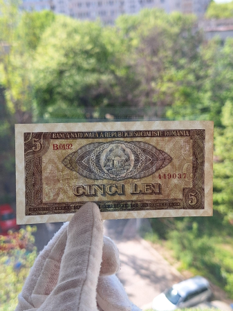 Romania 5 lei 1966, seria B.0192/449037, circulata [6]