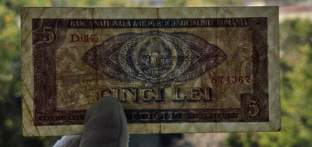 Romania 5 lei 1966, seria D.0145/874367, circulata [2]