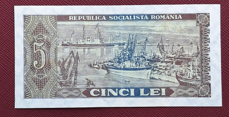 Romania 5 lei 1966, seria D.0184/854384, circulata [1]